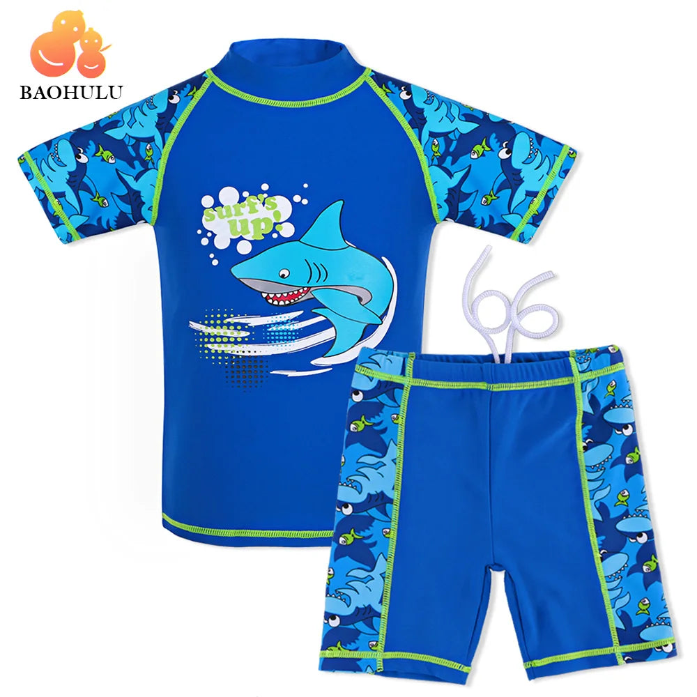 Navy Boys Swimwear Shark Pattern