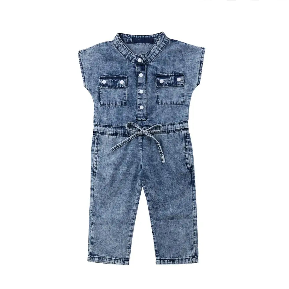 Toddler Denim Sleeveless Jumpsuit