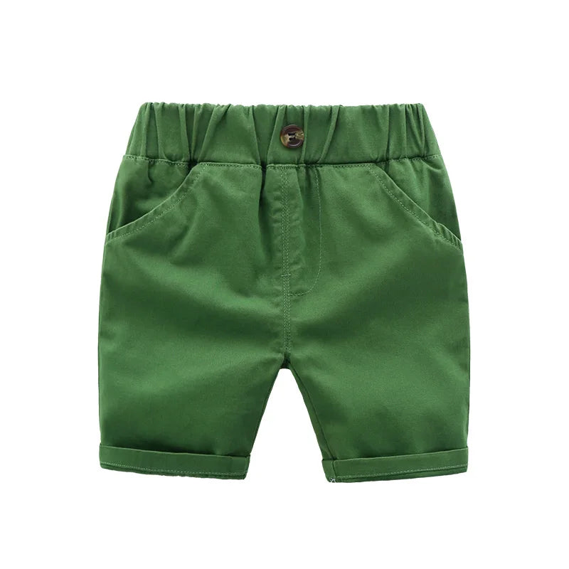 Boys Shorts Cotton Solid Color