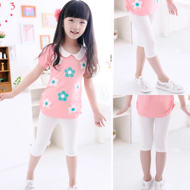 Girls Knee Length Candy Color pants