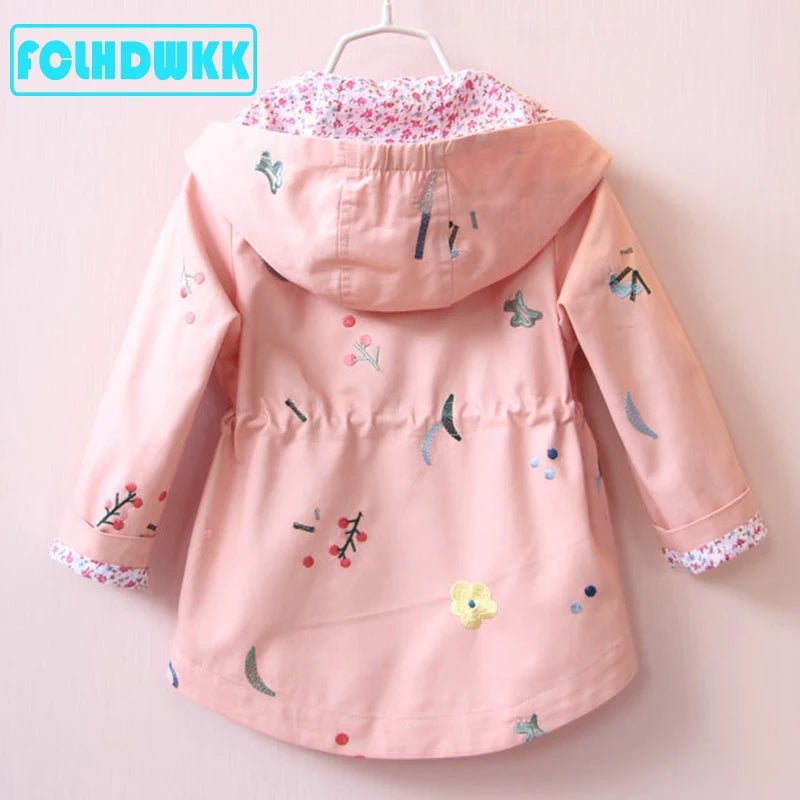 Flower Hooded Kids Coats