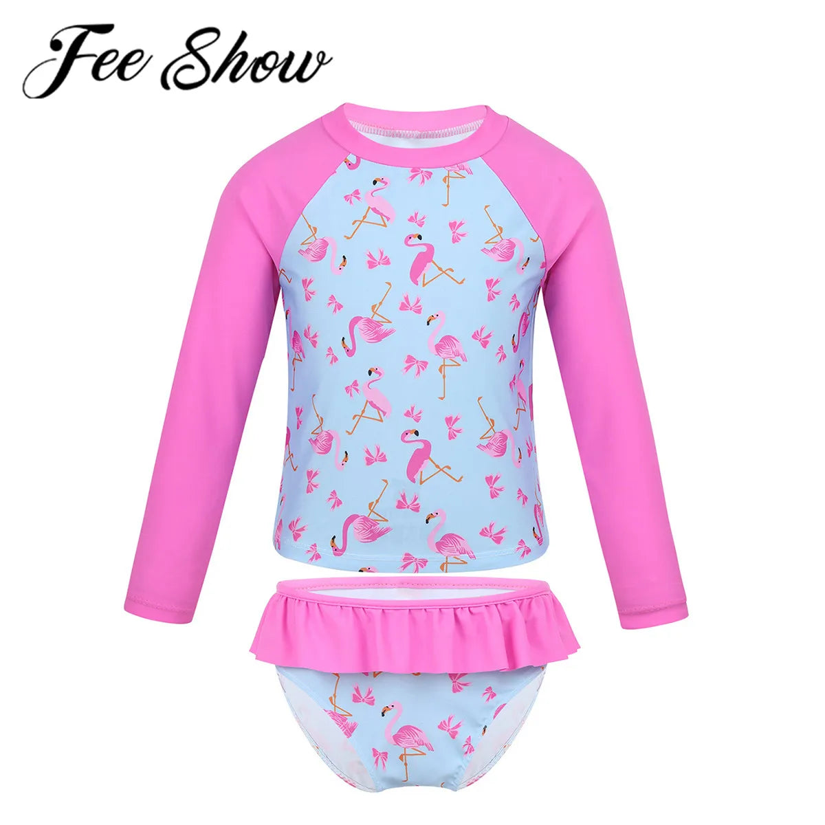 Kids 2Pc flamingo Swimsuit