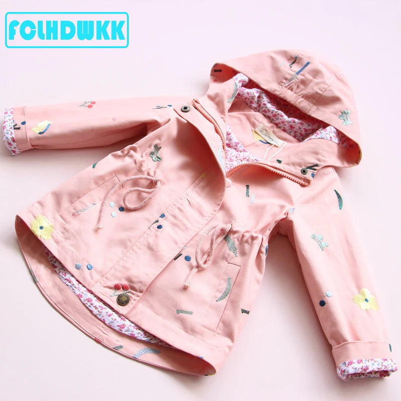 Flower Hooded Kids Coats