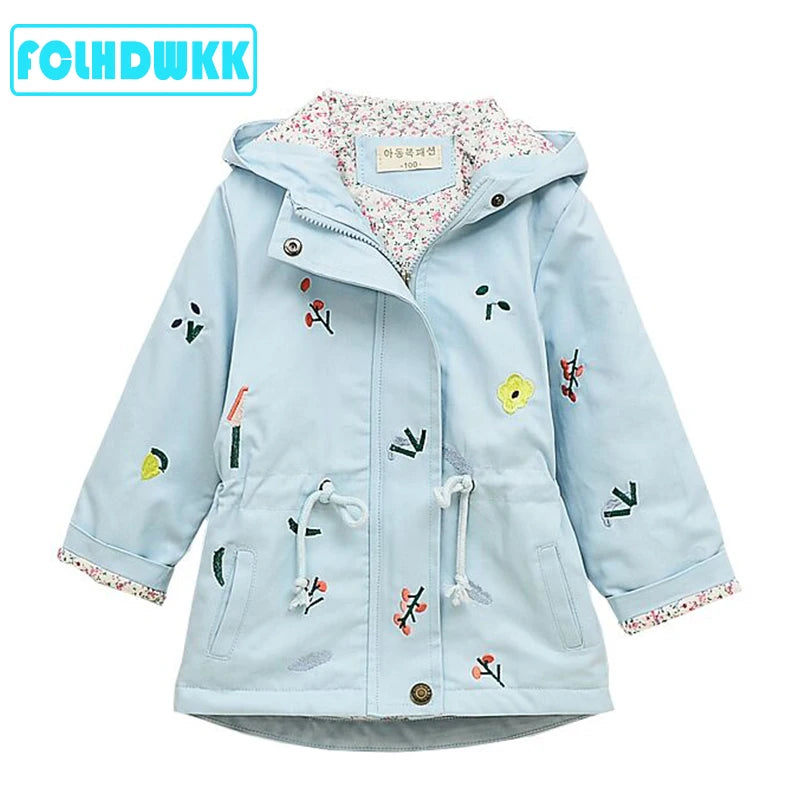 Flower Hooded Kids Coats