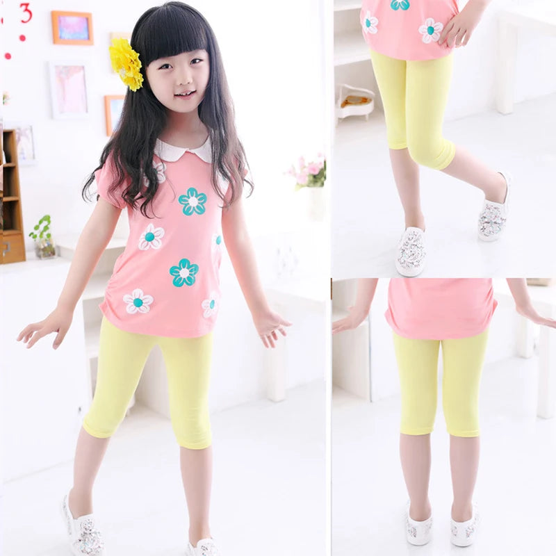 Girls Knee Length Candy Color pants