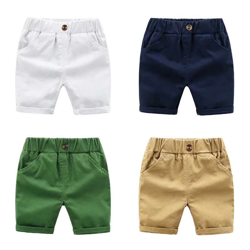 Boys Shorts Cotton Solid Color