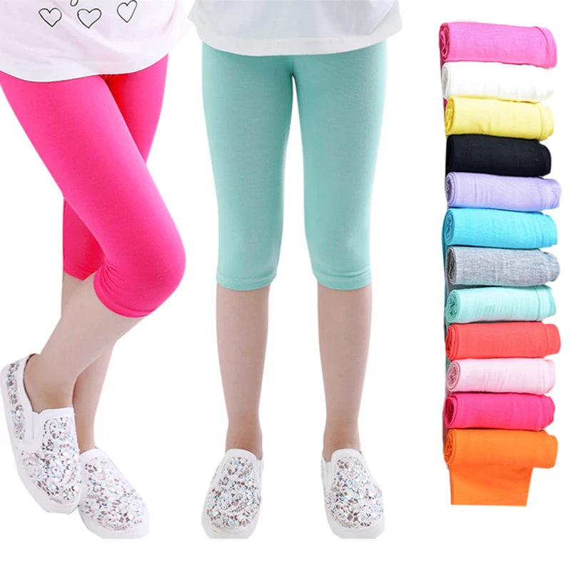 Girls Knee Length Candy Color pants