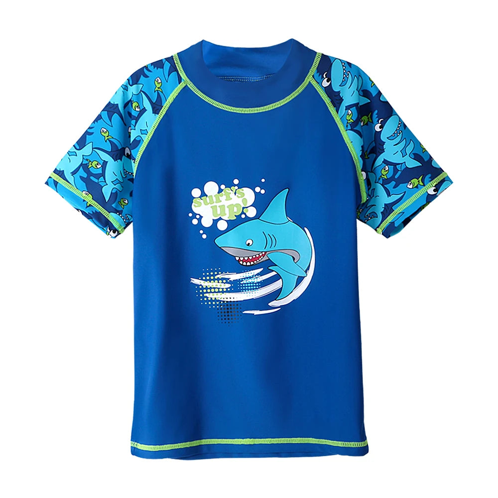 Navy Boys Swimwear Shark Pattern