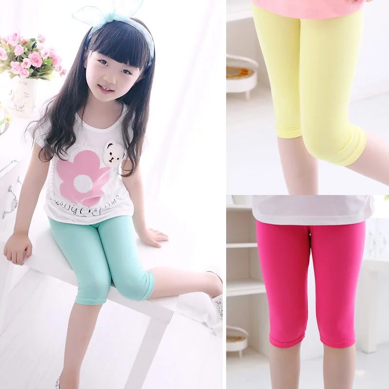 Girls Knee Length Candy Color pants