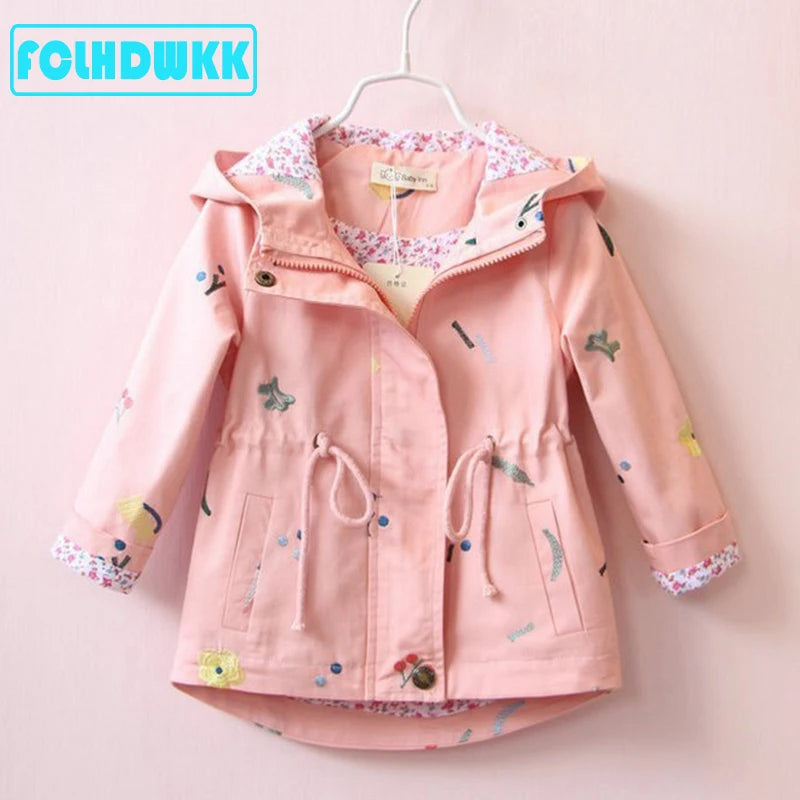 Flower Hooded Kids Coats