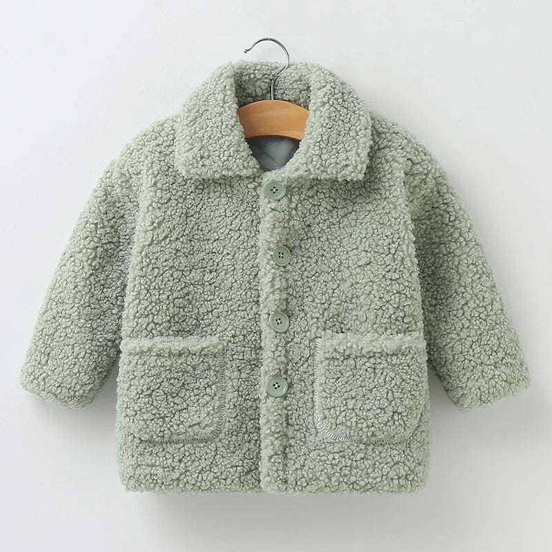 Plush fur with pockets Girls Jacket