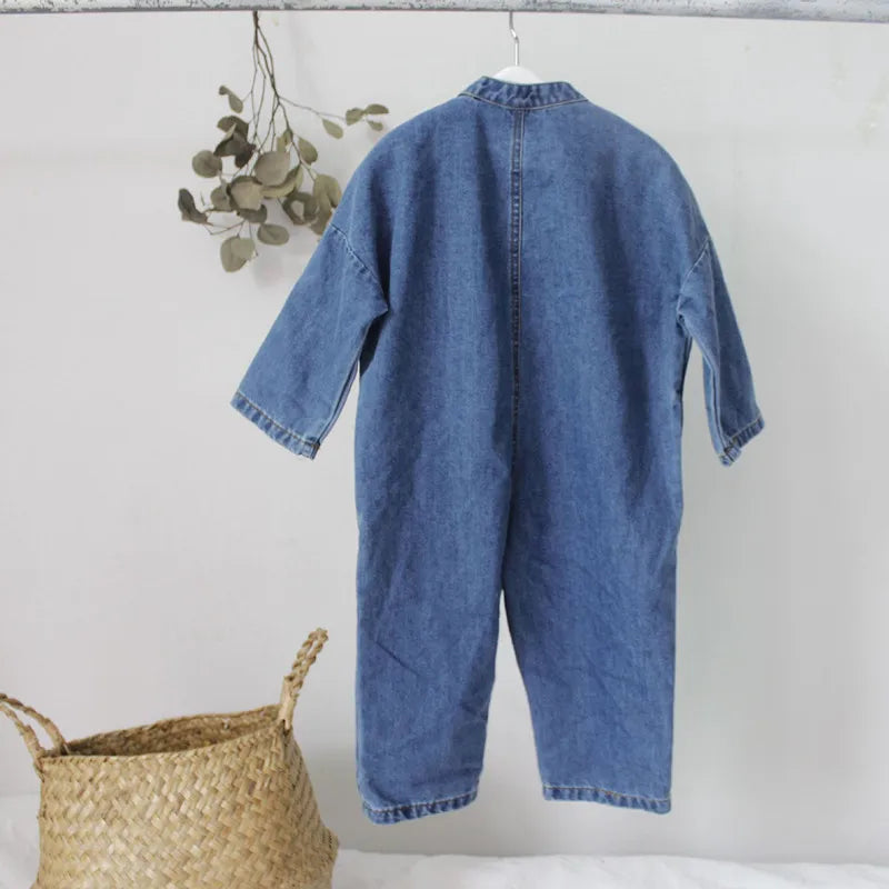 unisex Children Denim Jumpsuits