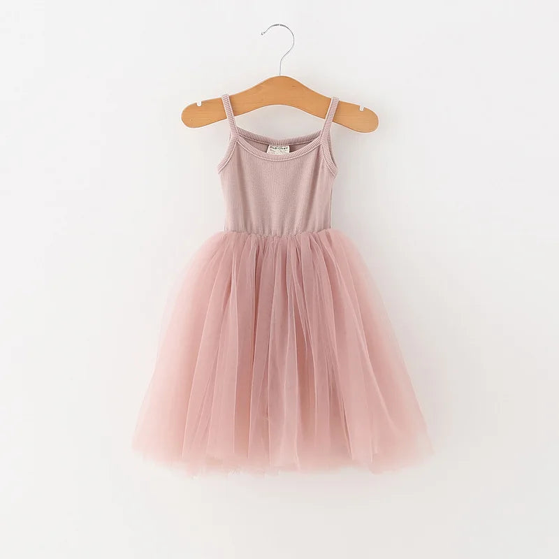 Girls Summer Sleeveless Tutu Dress