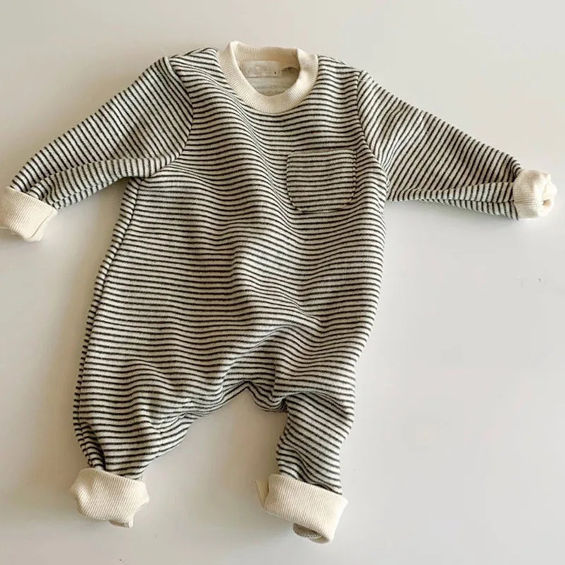 Long Sleeve Striped Jumpsuits