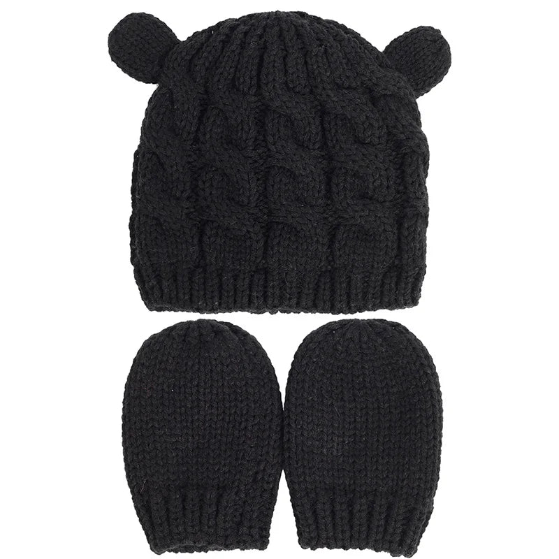 2 PCS Baby beanie and gloves