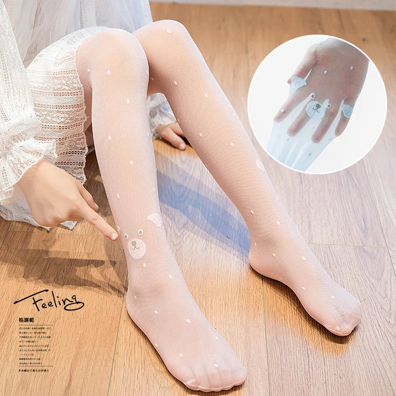 Transparent flowers pattern stockings