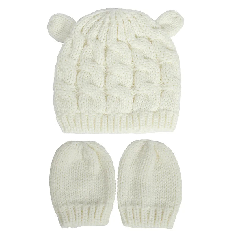 2 PCS Baby beanie and gloves