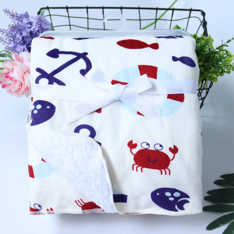 Double Layer Cartoon Fleece Blanket