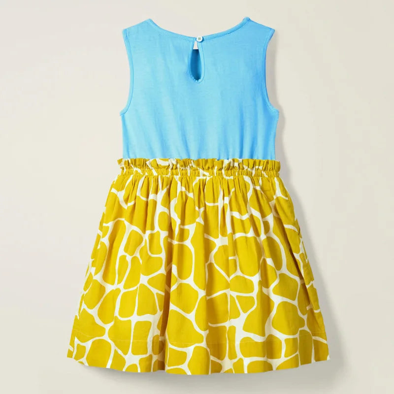 Cartoon Giraffe Summer Dress Cotton