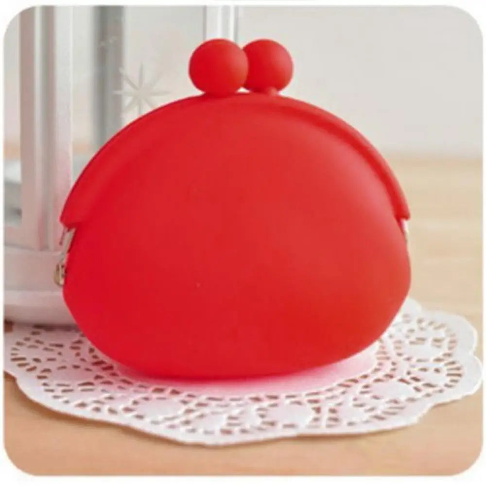 1Pcs Silicone Round Coin Purse Wallet