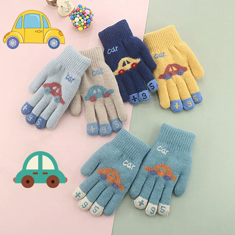 Children Gloves For 4-8 Years Knitted