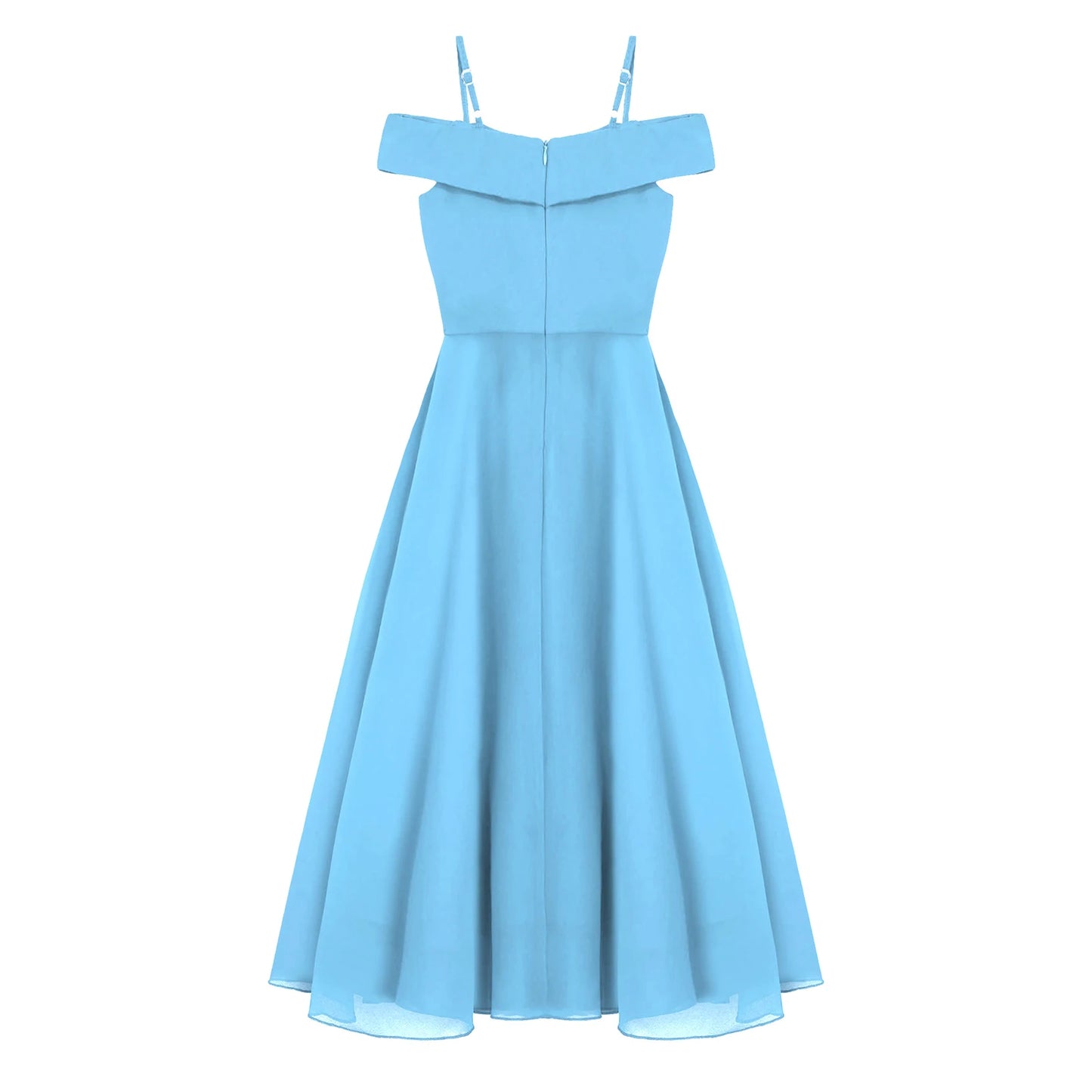 Girls Off Shoulder Adjustable Strap Dress