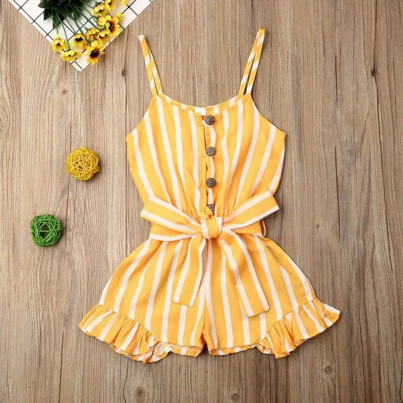 Toddler Overalls Striped Romper