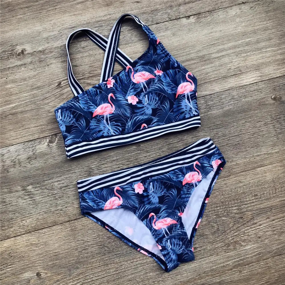 Girls flamingo Two Piece Swimsuits