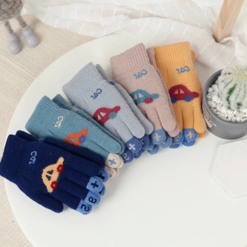 Children Gloves For 4-8 Years Knitted