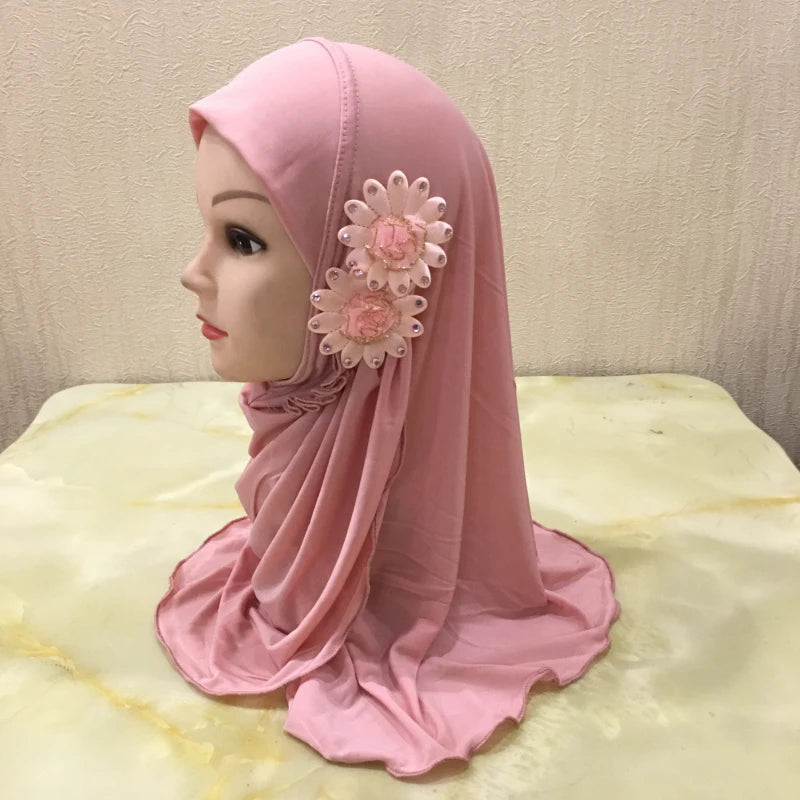 girl hijab with flowers cute hijab