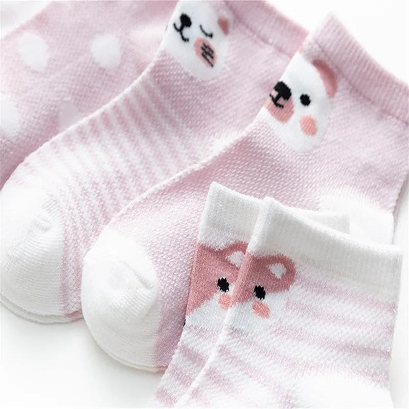 5Pairs Toddler Socks Mesh Thin