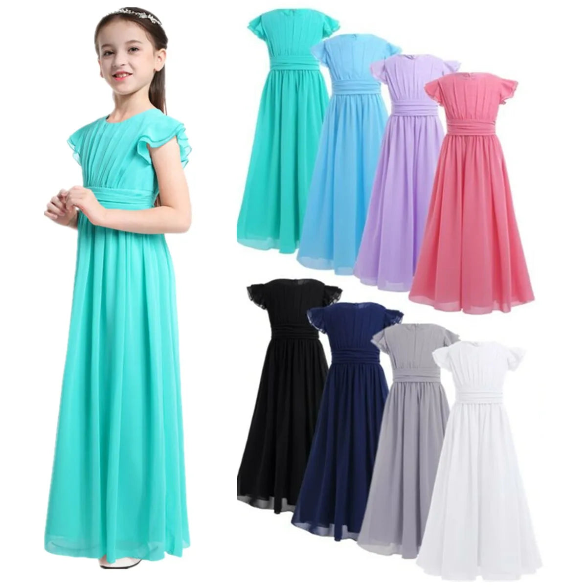 Chiffon Tulle Maxi Dress