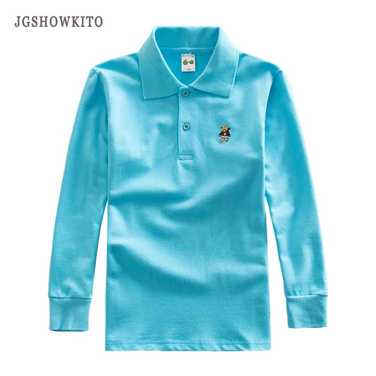 Embroidery Long Sleeve Polo Shirt