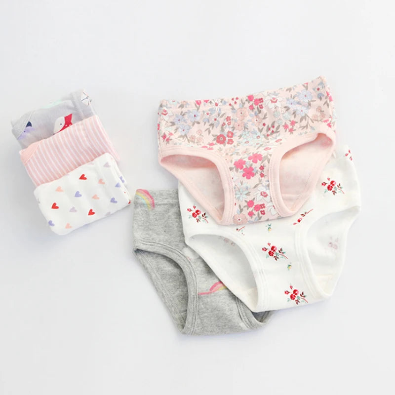 3 Pcs Girl's Underwear 100% Cotton