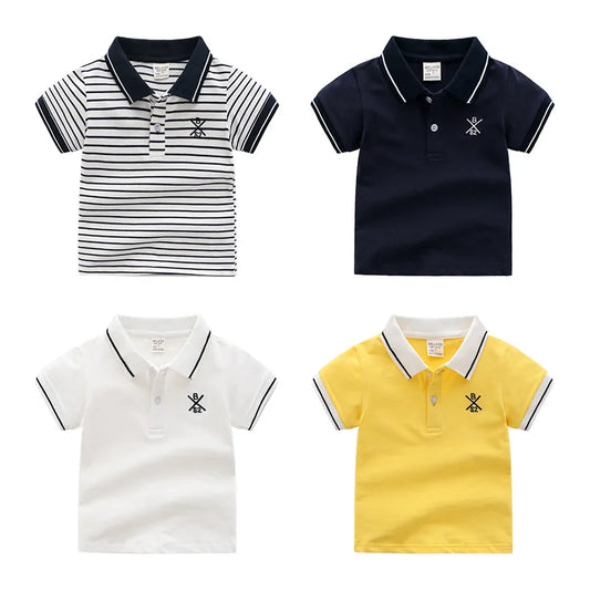 Solid Color Boys Shirts Cotton