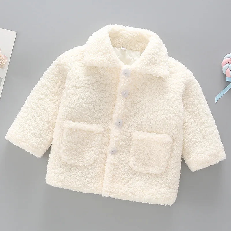 Plush fur with pockets Girls Jacket