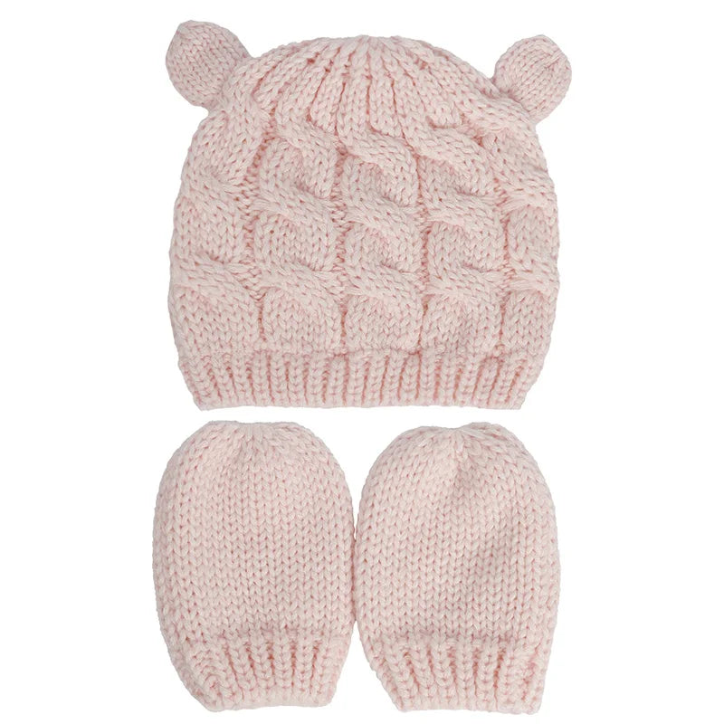 2 PCS Baby beanie and gloves