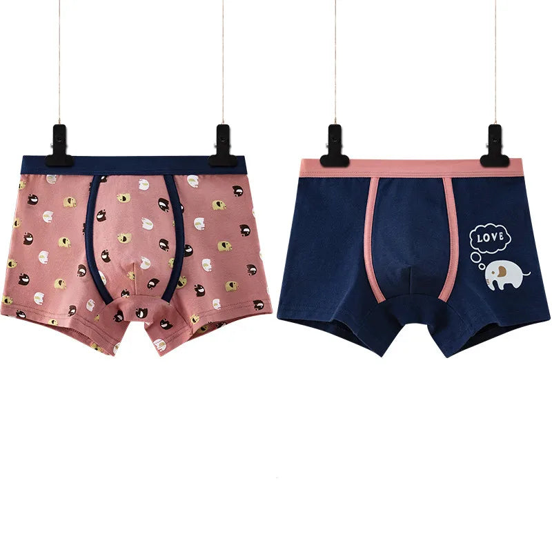 2Pcs Kids Cotton Shorts Boxer