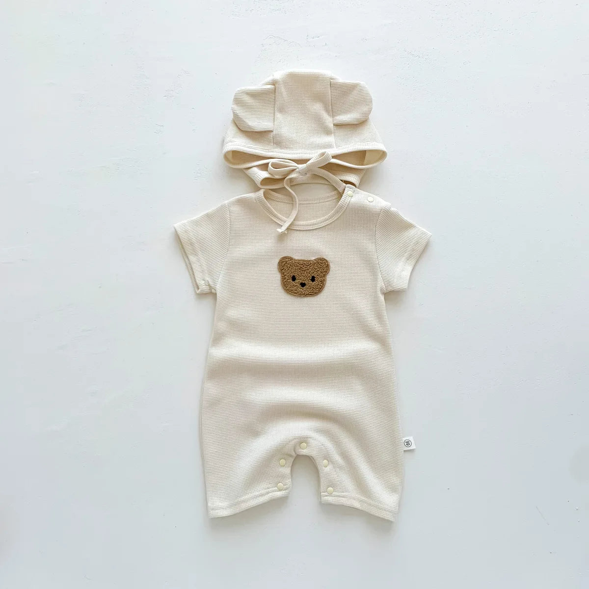 Short Sleeve Bear Cotton Hat jumpsuit