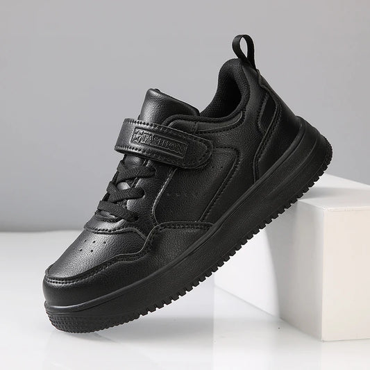 Casual Leather Sneakers Solid Color