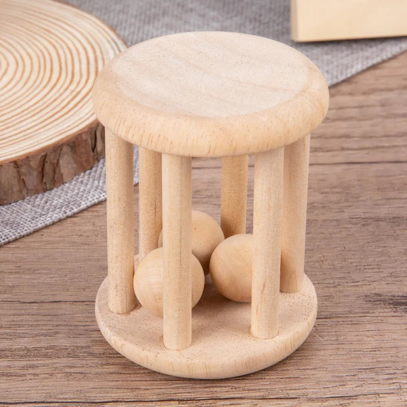 4pc Wooden Baby Rattle