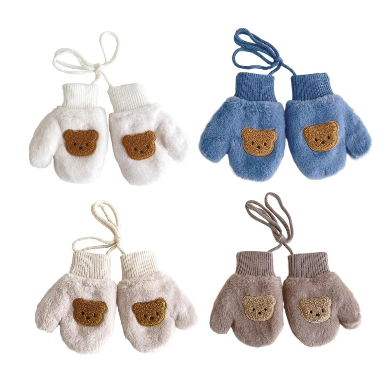 Warm Cartoon Bear Baby Mittens