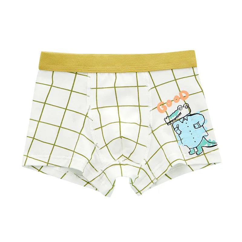 4PCS Cotton Underwear  Dinosaur Print