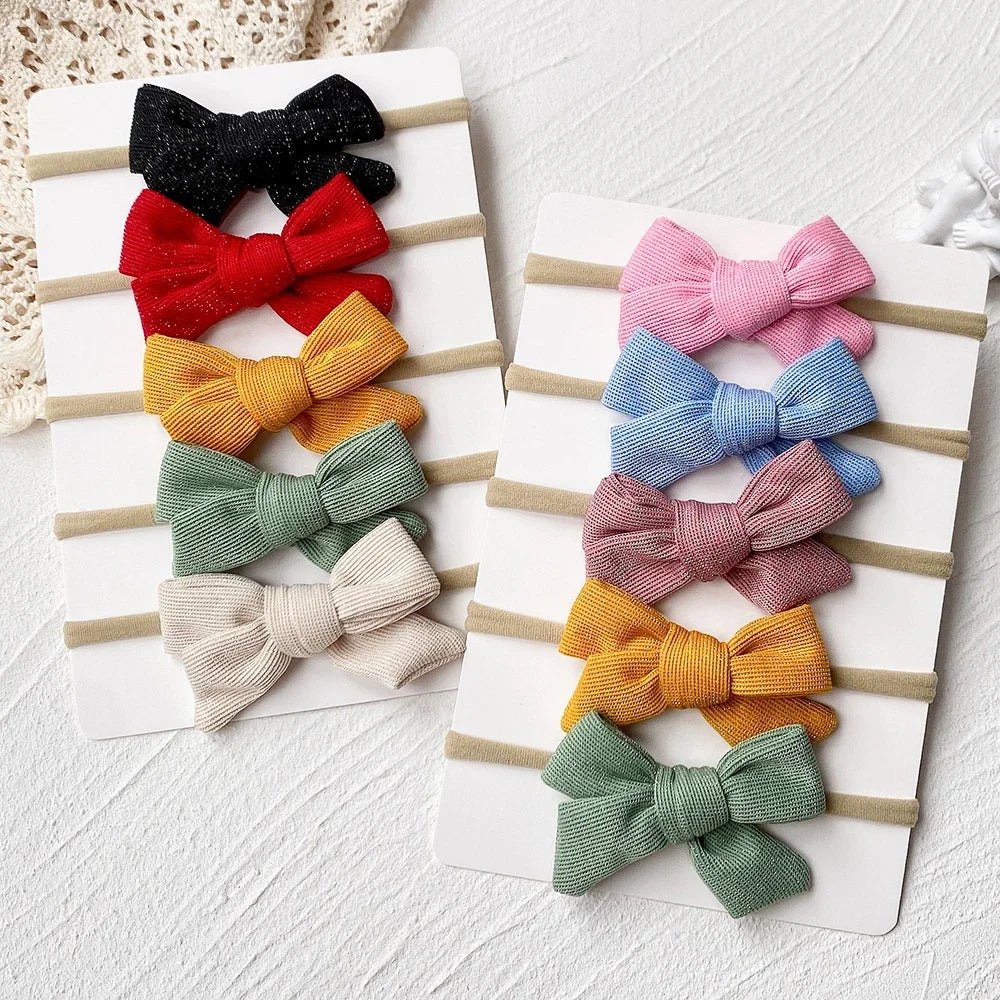 5Pc Cotton Baby Bows Headband