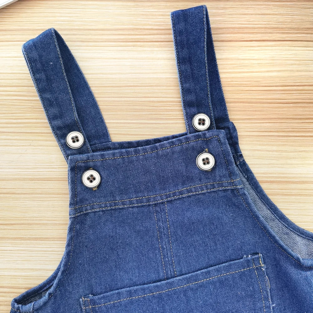 Long Pants Denim Overalls Kids