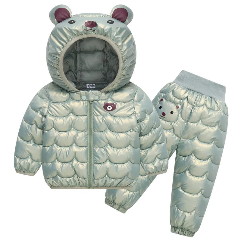 Bear Thick Hooded Two Piece Set 1-6Y