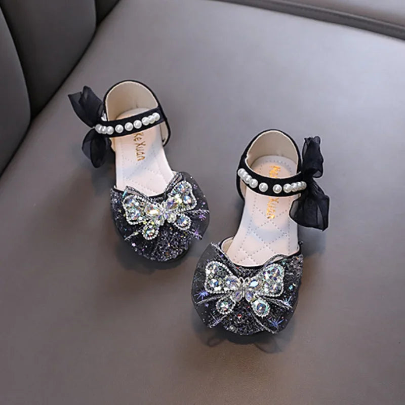 Girl Shoes butterfly Bow pearls