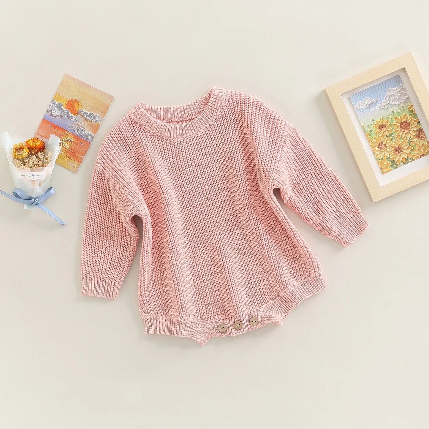 Knitting Ribbed Long Sleeve Bodysuit