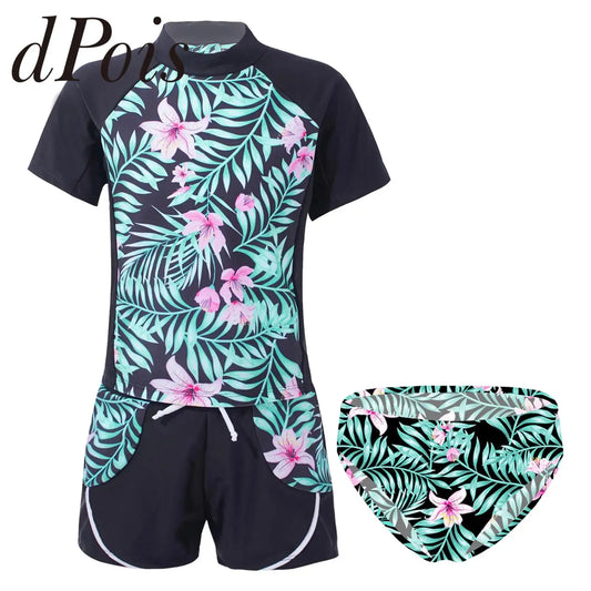 Girls Bathing Set Printed Swimwear