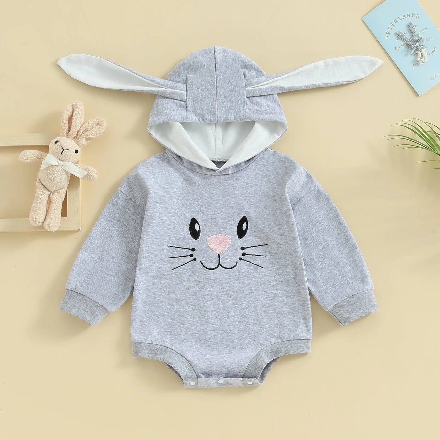 Easter Bunny Ear Long Sleeve Jumpsuit